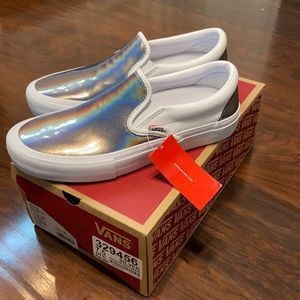 Silver Iridescent Slides NWT